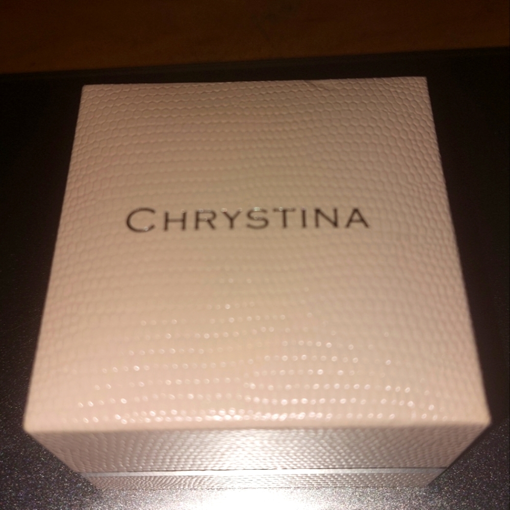 Chrystina Silver Hoop Earrings